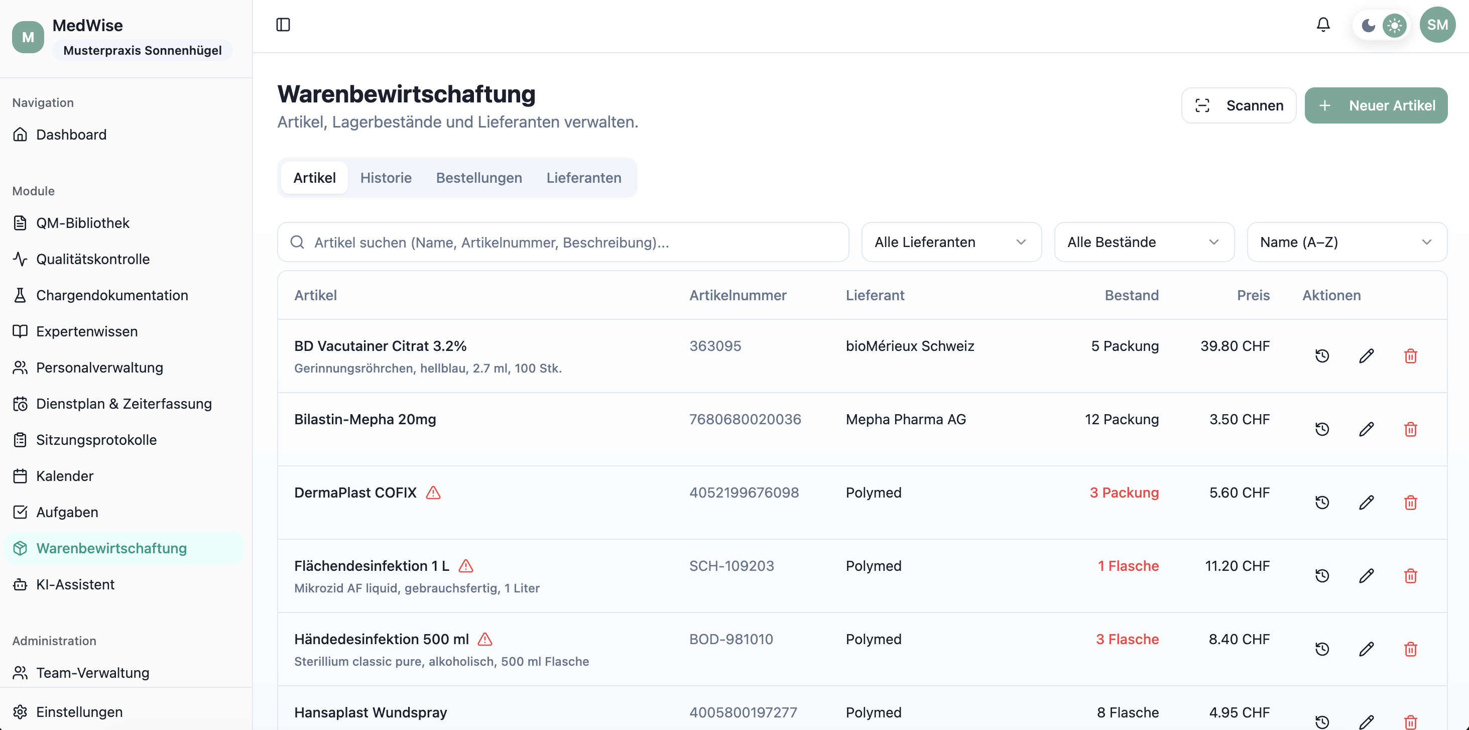 MedWise Warenbewirtschaftung – Praxismaterial digital verwalten